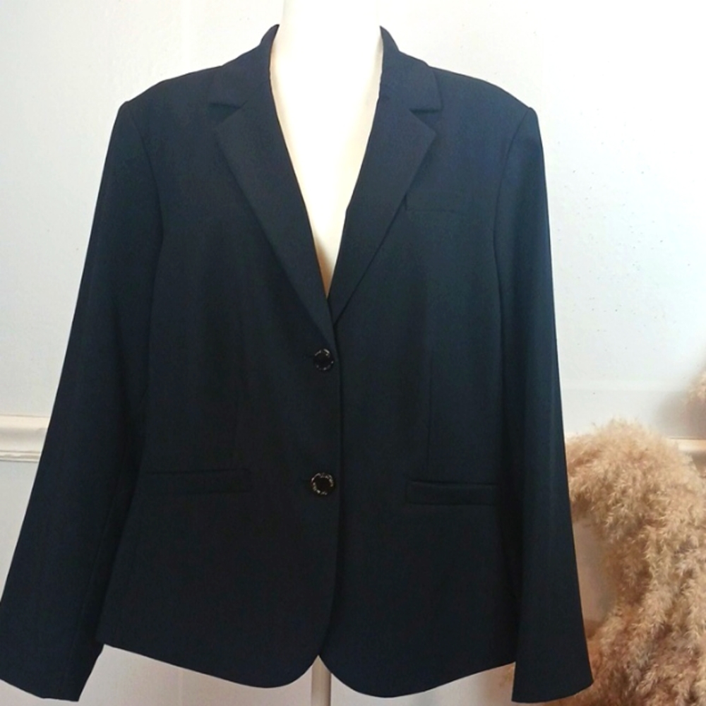 Classic Black Women's Blazer - Tailored Two-Button Jacket